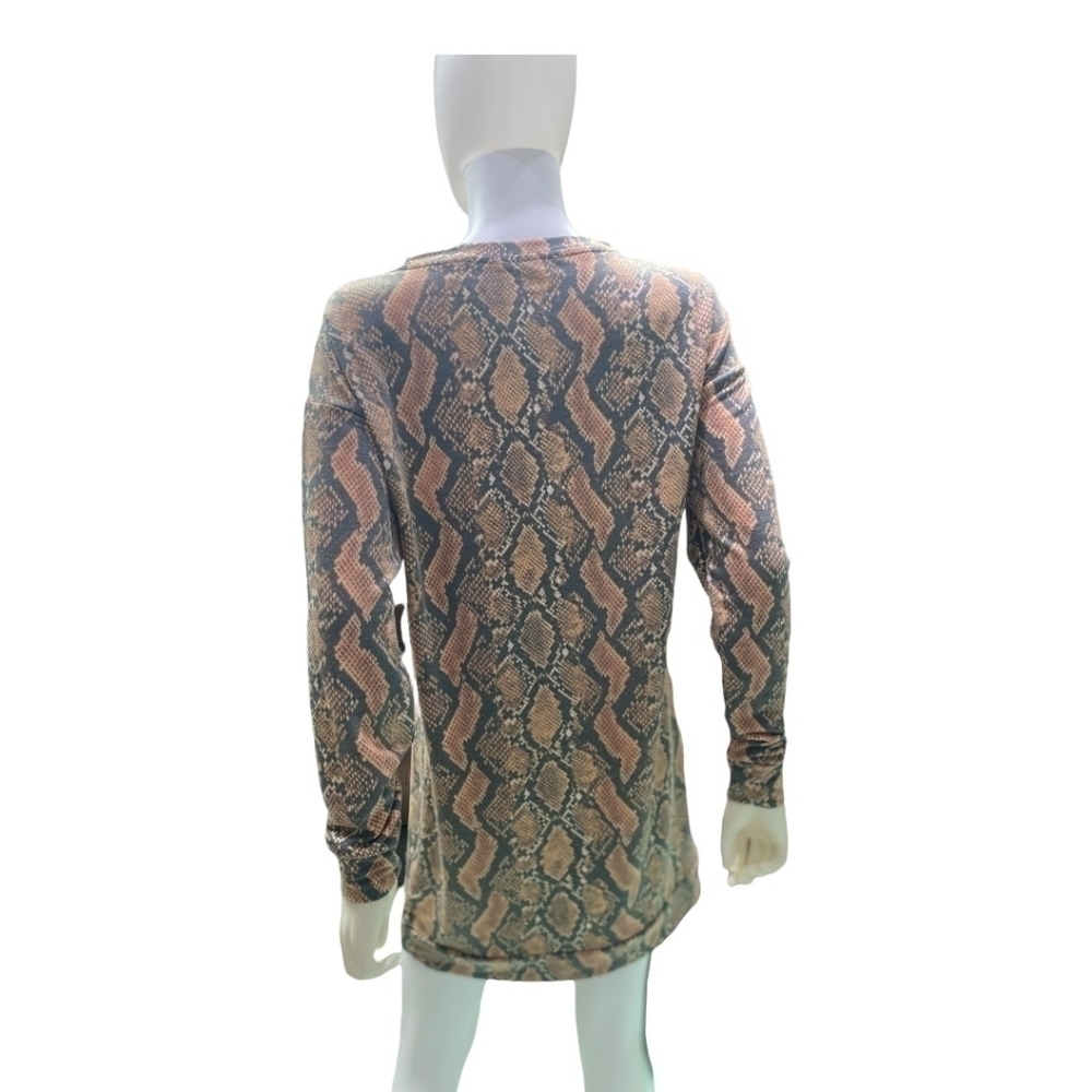 TART Massie Mini Long Sleeves Dress sunset snake with crewneck. Size:s - Picture 2 of 4